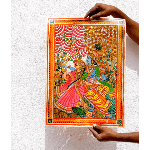 2-sided Lord Rama & Goddess Sita Leather Puppetry Artwork - Kulture Street