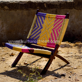 Wooden Easy Chair with Charpai Weave - Kulture Street